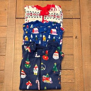 Hanna Andersson Festive Kids Pajama Set - Red, Blue, Cream